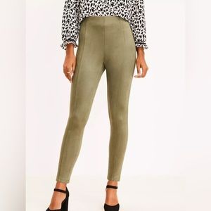 Loft suede olive leggings XL